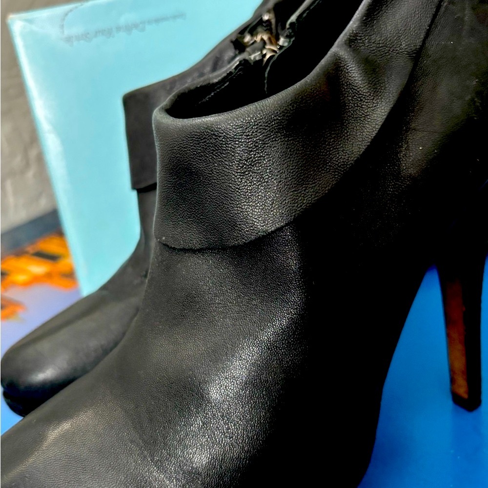 Black Leather Ankle Boots